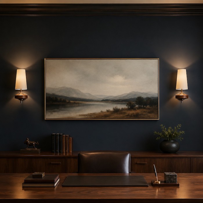 symmetrical-wood-wall-sconces-office-decor