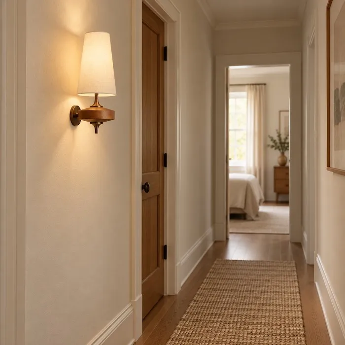 single-wall-sconce-narrow-hallway-clearance