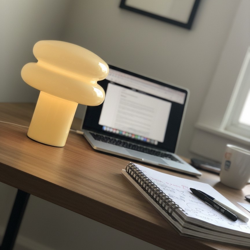 Customer photo of Small Opal Table Lamp on a desk