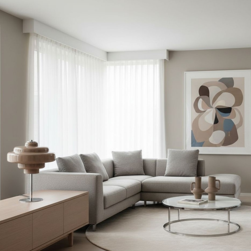 Koloro lamp in a bright living room scene