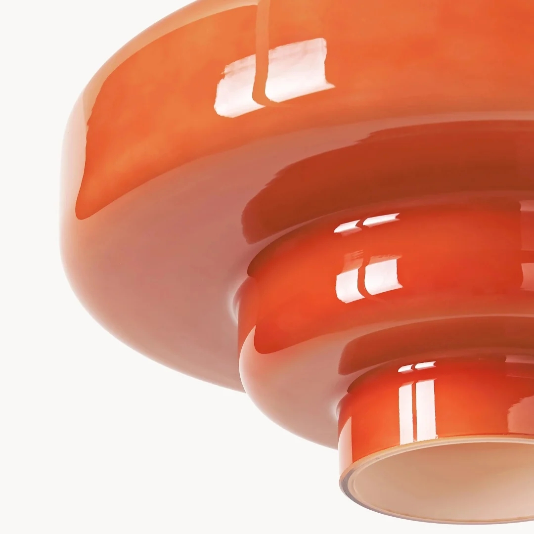 Orange glass shade close-up