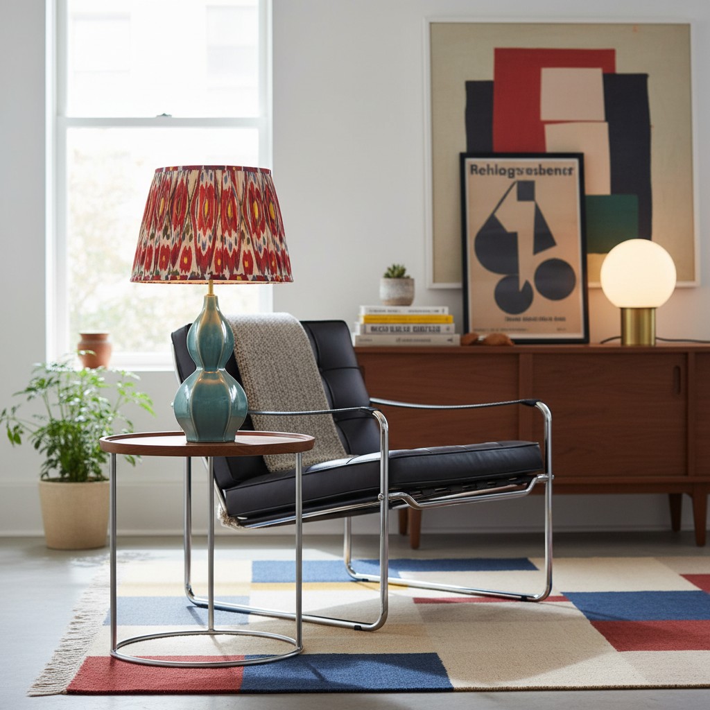 Thalune lamp on a side table in a colorful lounge