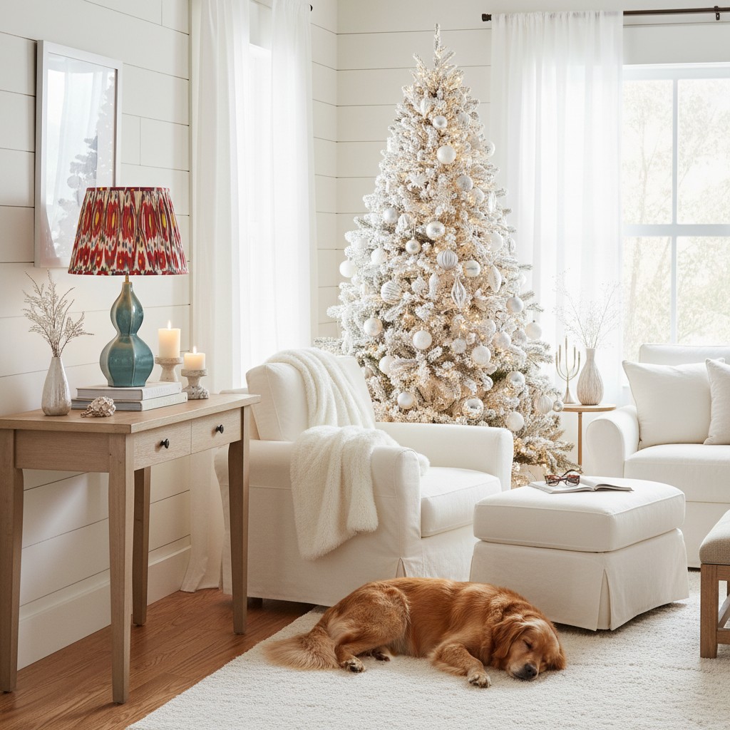 Thalune lamp in a bright holiday room setting