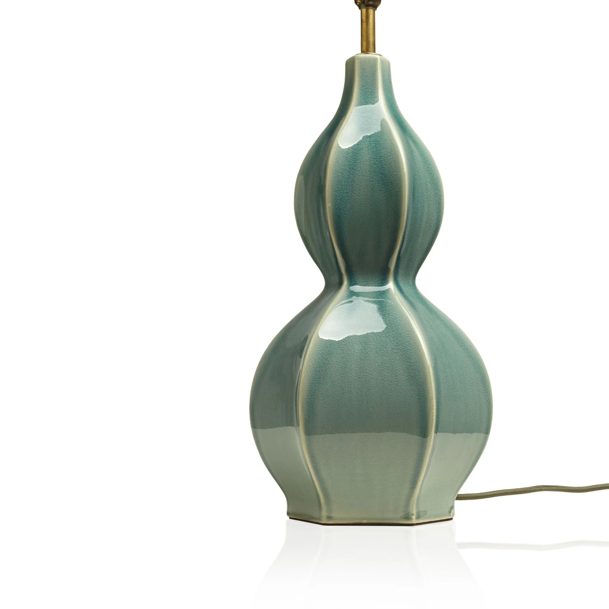 Close view of the Thalune olive green ceramic base
