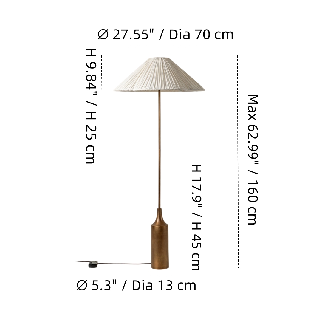 Lindi floor lamp dimensions diagram