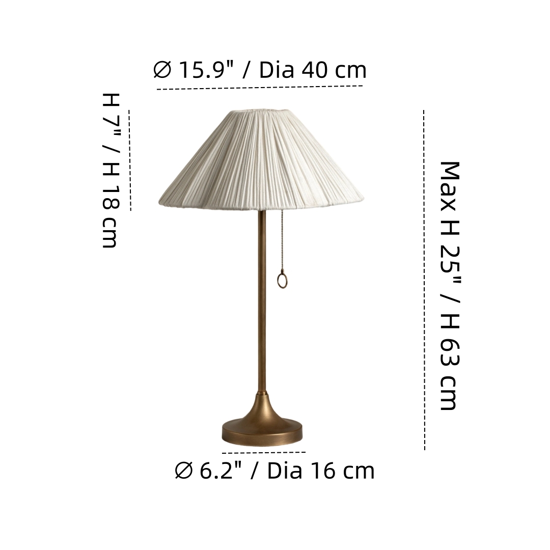 Lindi table lamp dimensions diagram