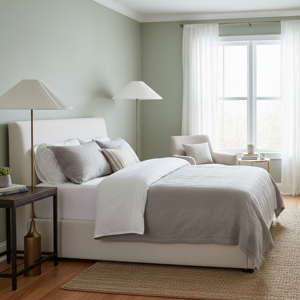 Lindi floor lamp styled in a bedroom