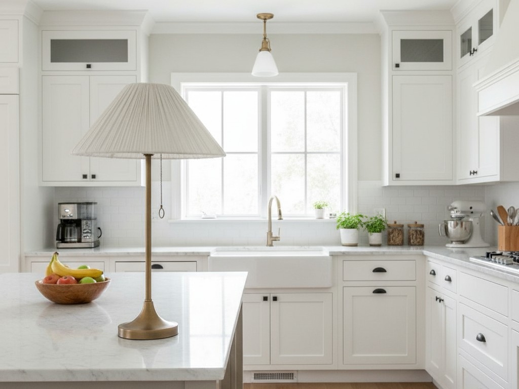 Lindi table lamp styled on a kitchen island