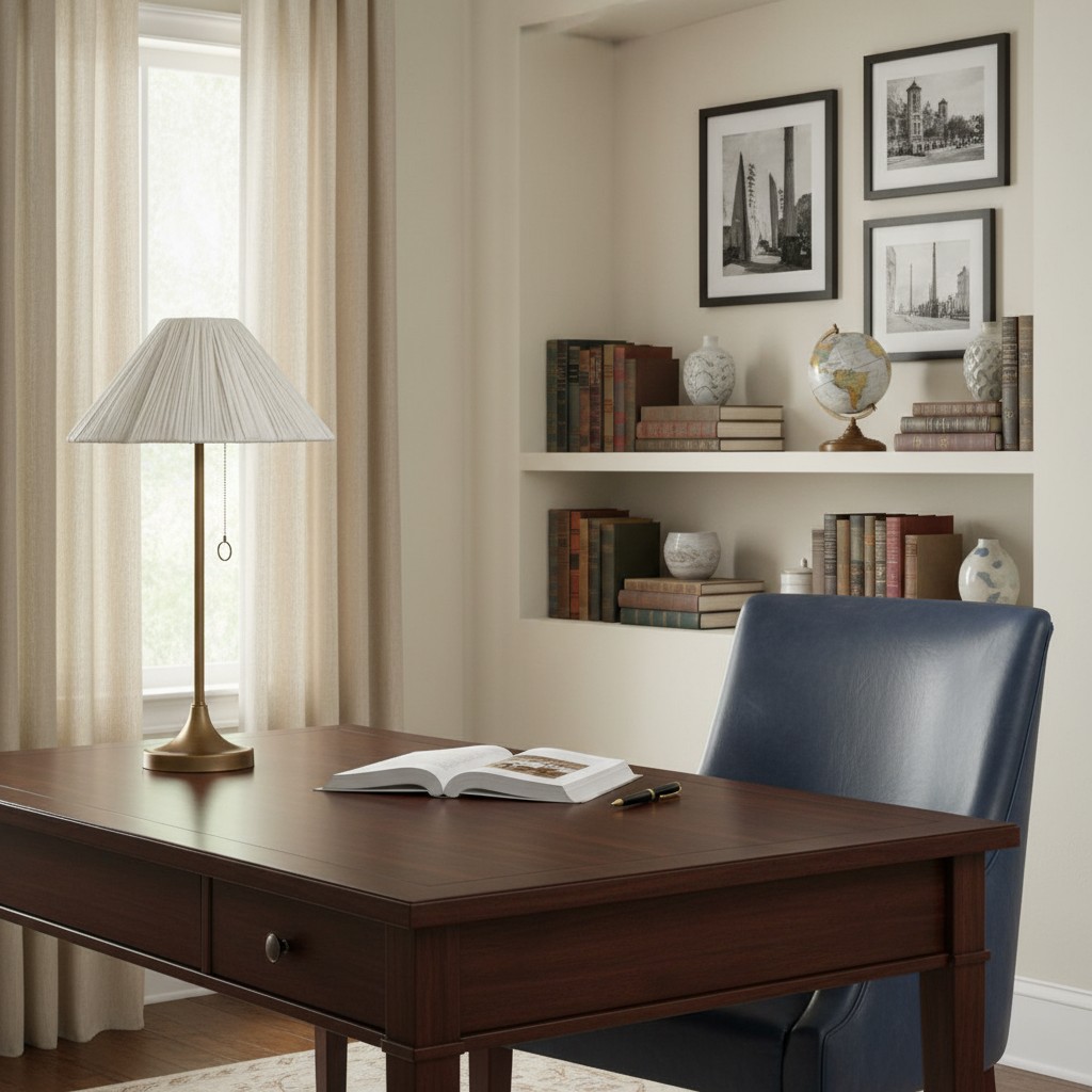 Lindi table lamp styled on a desk