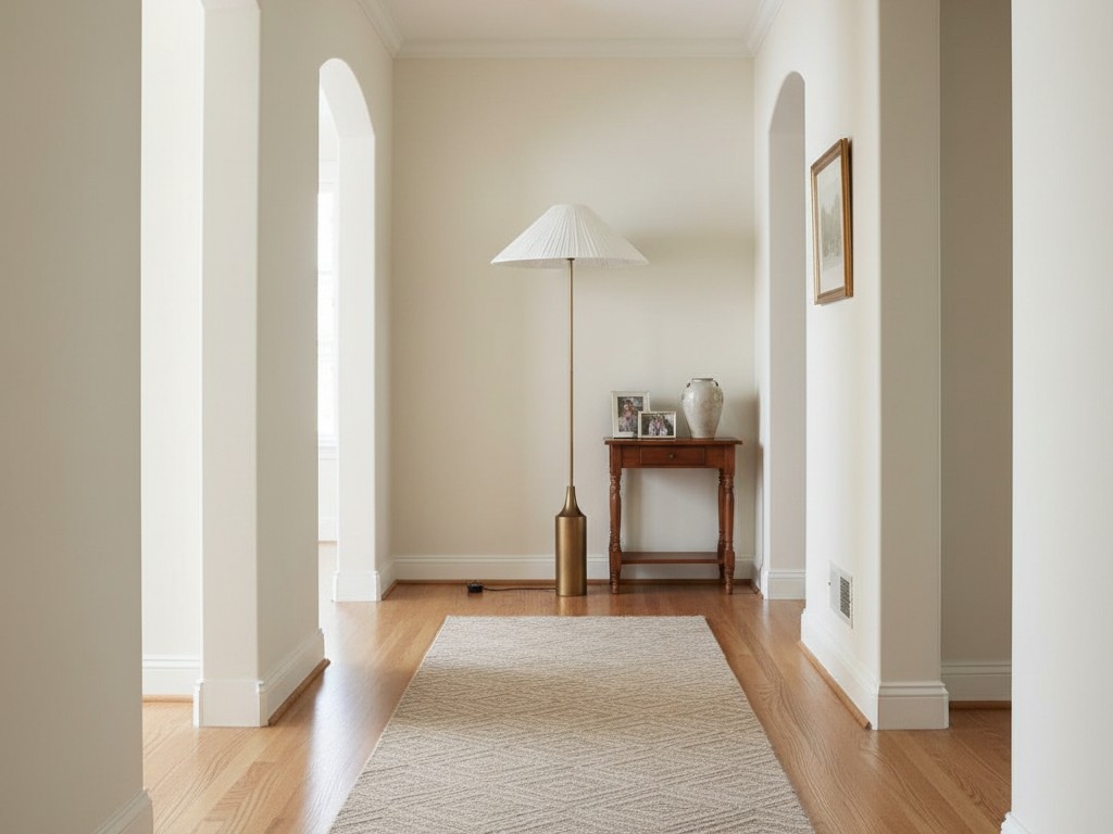 Lindi floor lamp styled in a hallway