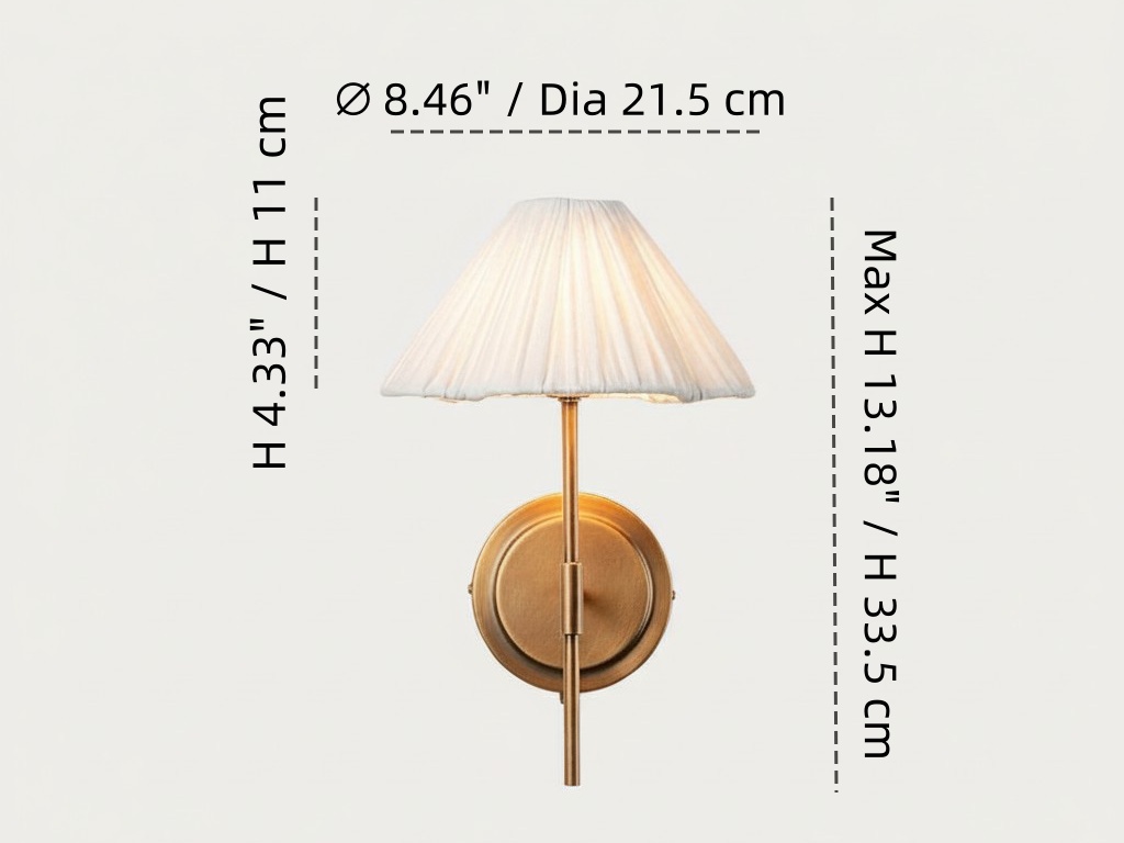 Lindi wall light size diagram