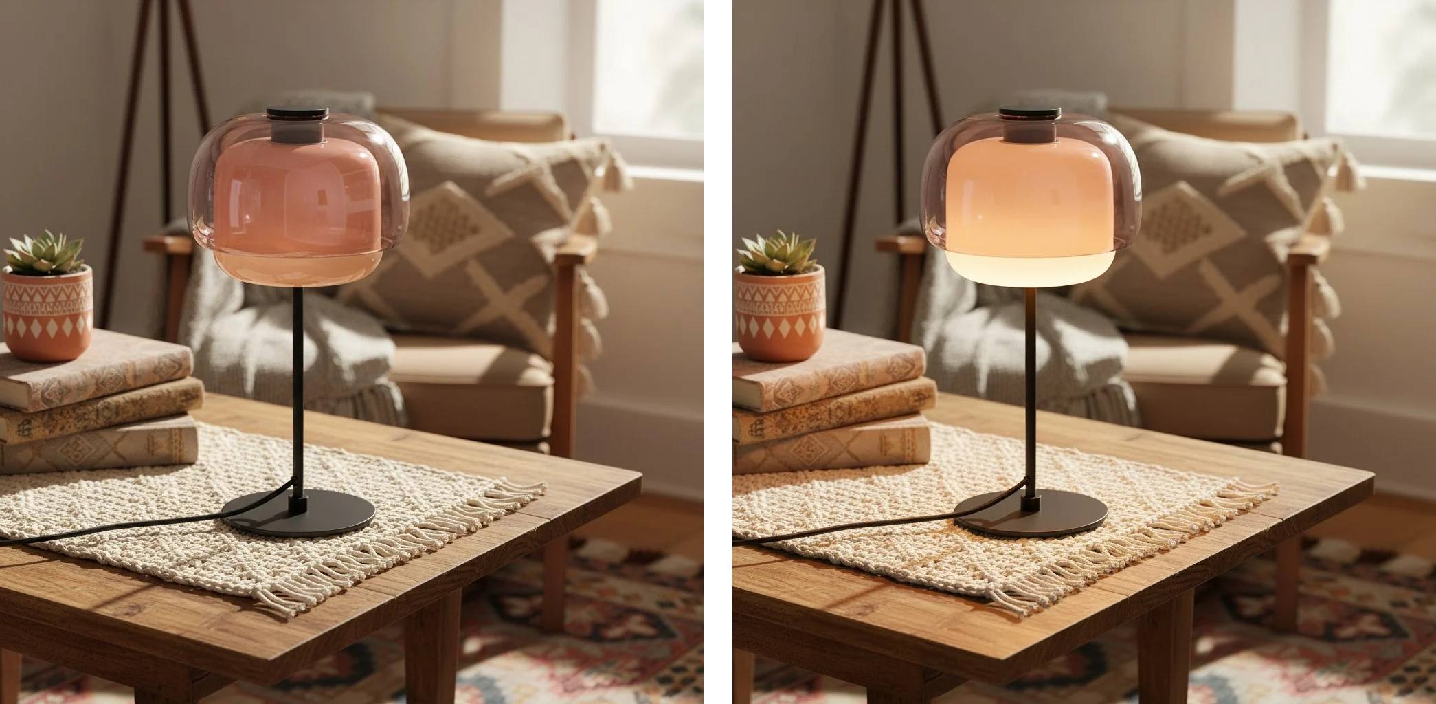 Clinco table lamp lighting effects comparison
