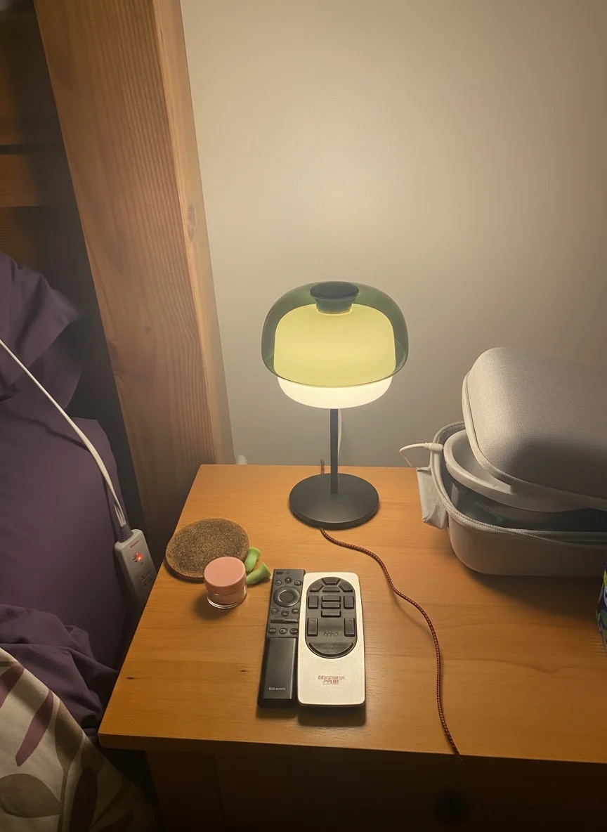 Customer photo of Clinco lamp on a nightstand