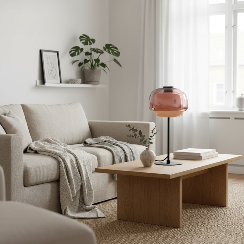 Clinco table lamp in a bright living room