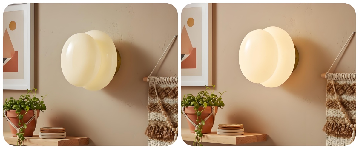 Opal glass wall lamp lighting effects