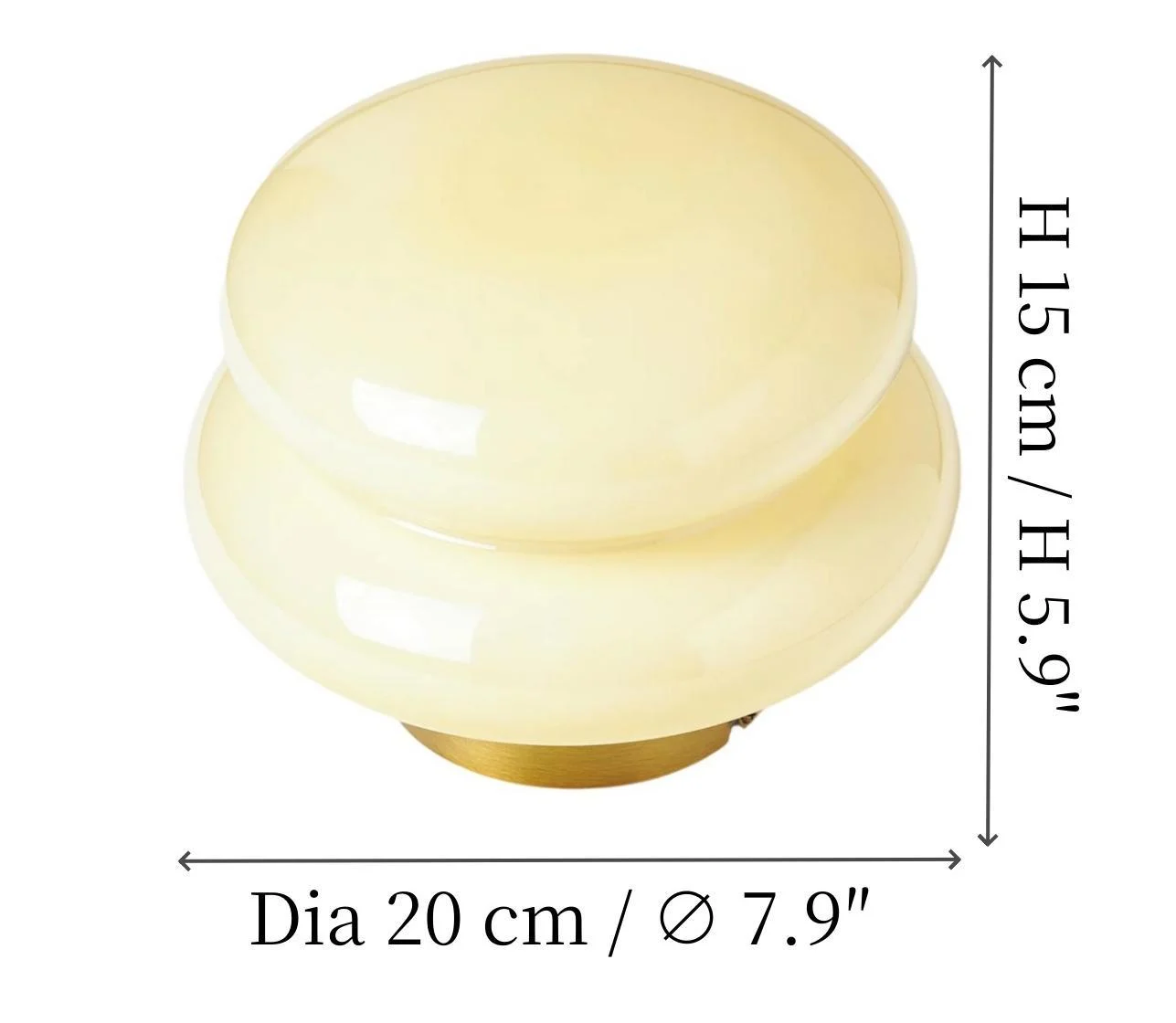 Opal glass wall lamp size diagram