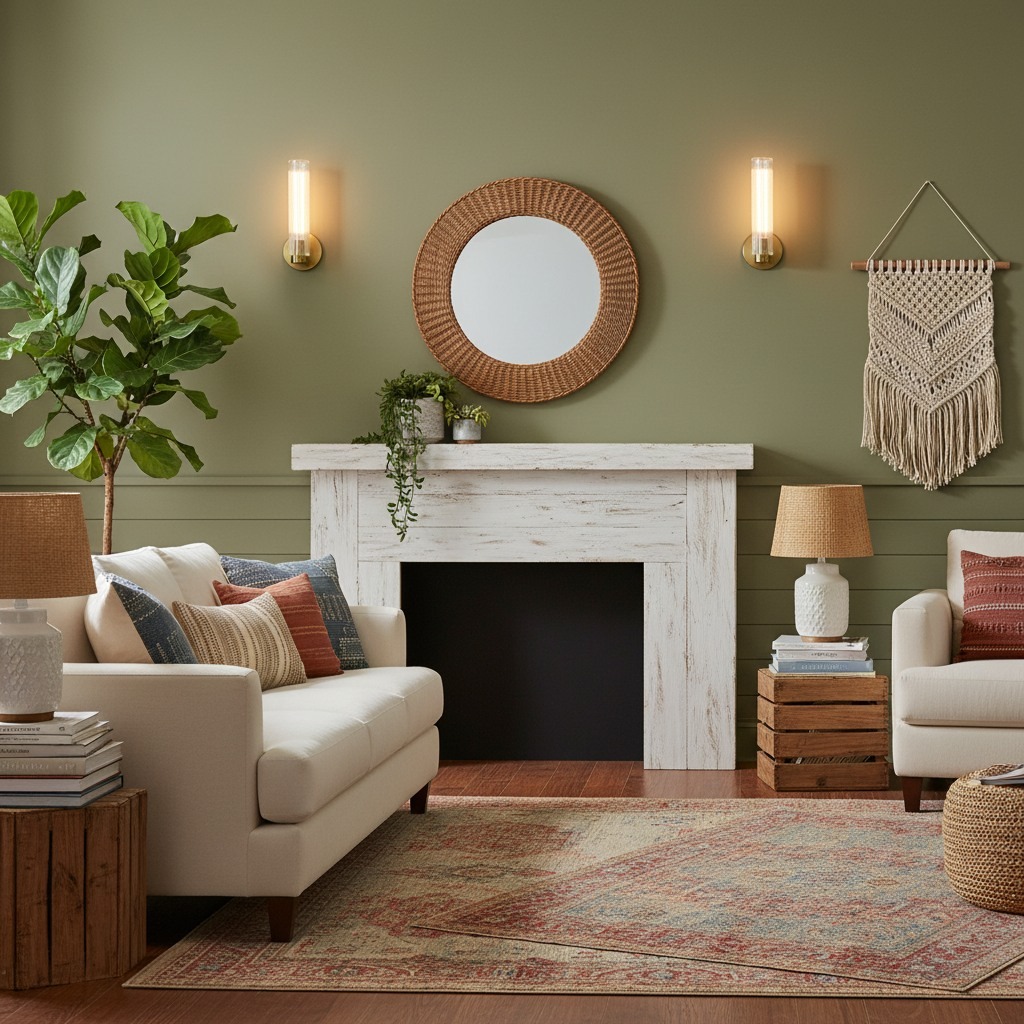 Rivora sconces above a fireplace