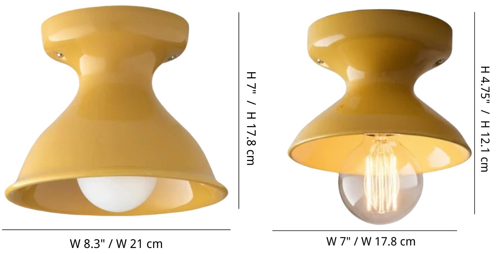 Dravin ceiling light size specifications diagram