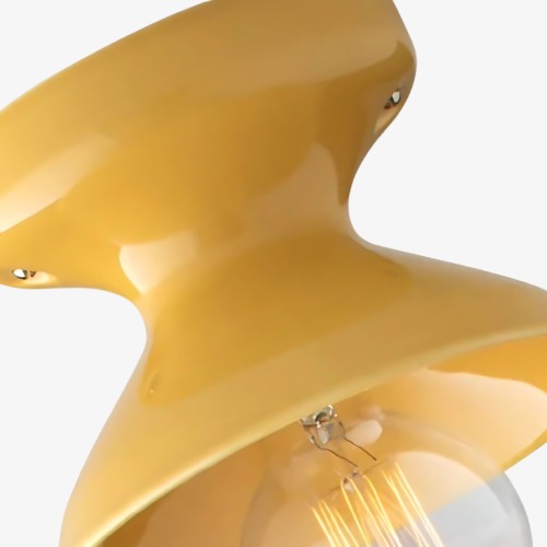 Close-up of Dravin ceramic ceiling light shade detail