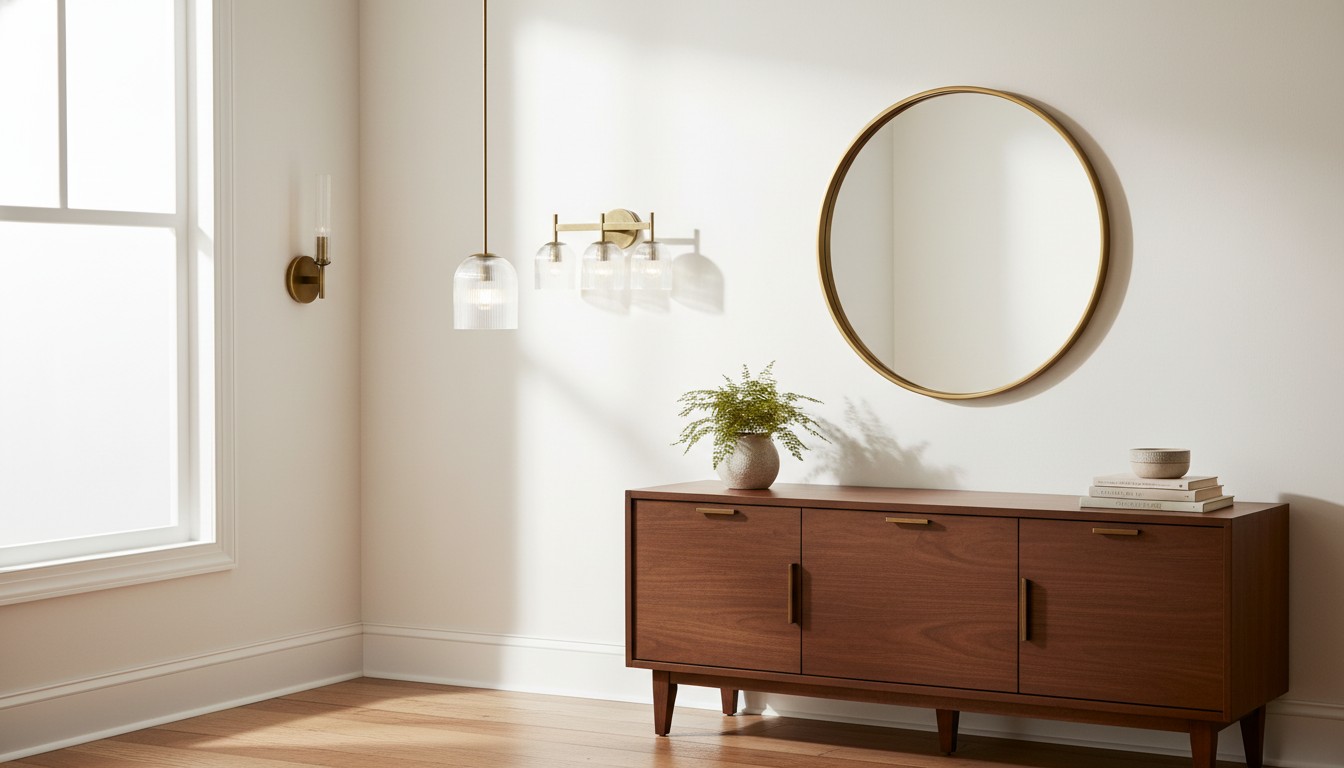 Bravira series pendant and wall light in a bright room