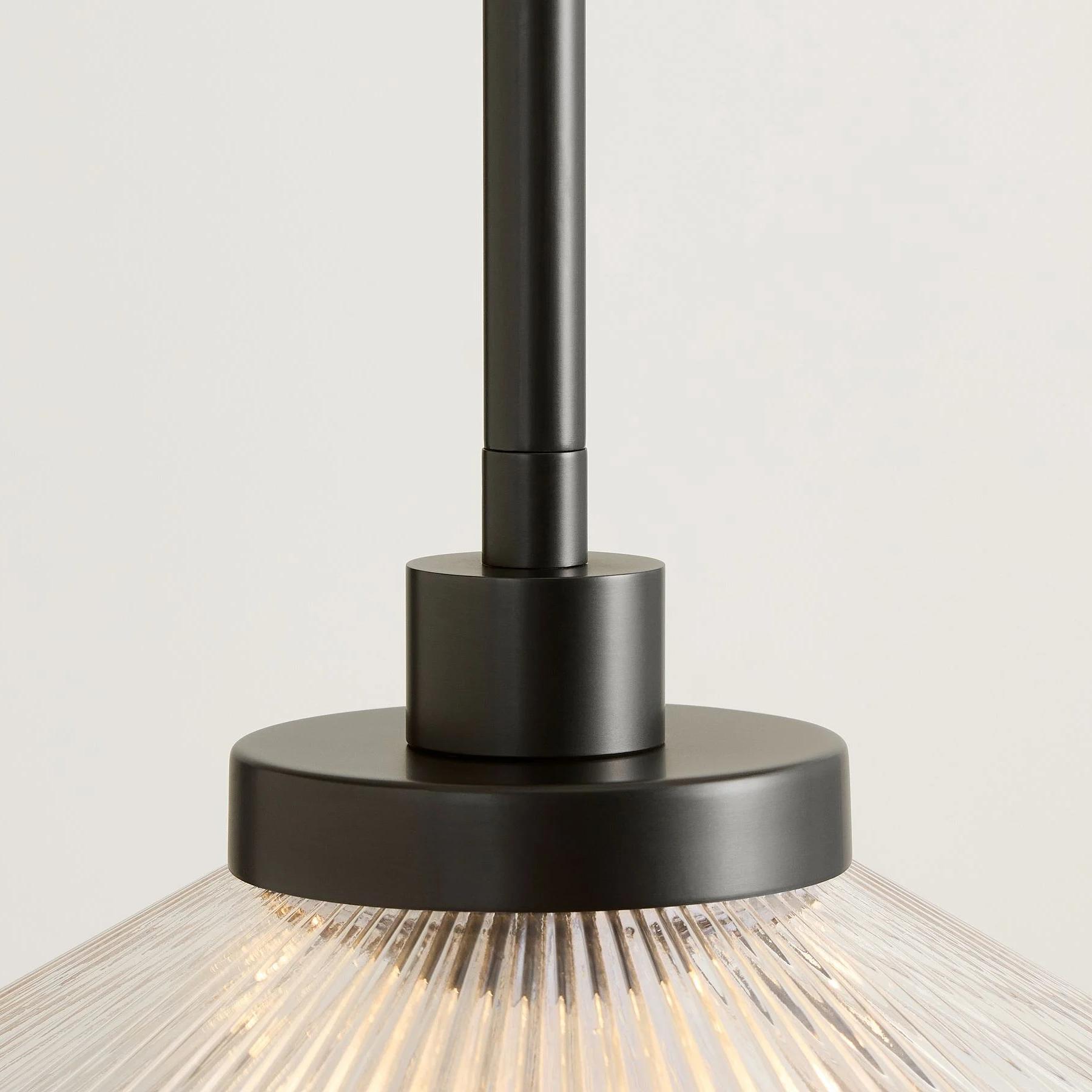 Pendant rod and shade connection detail