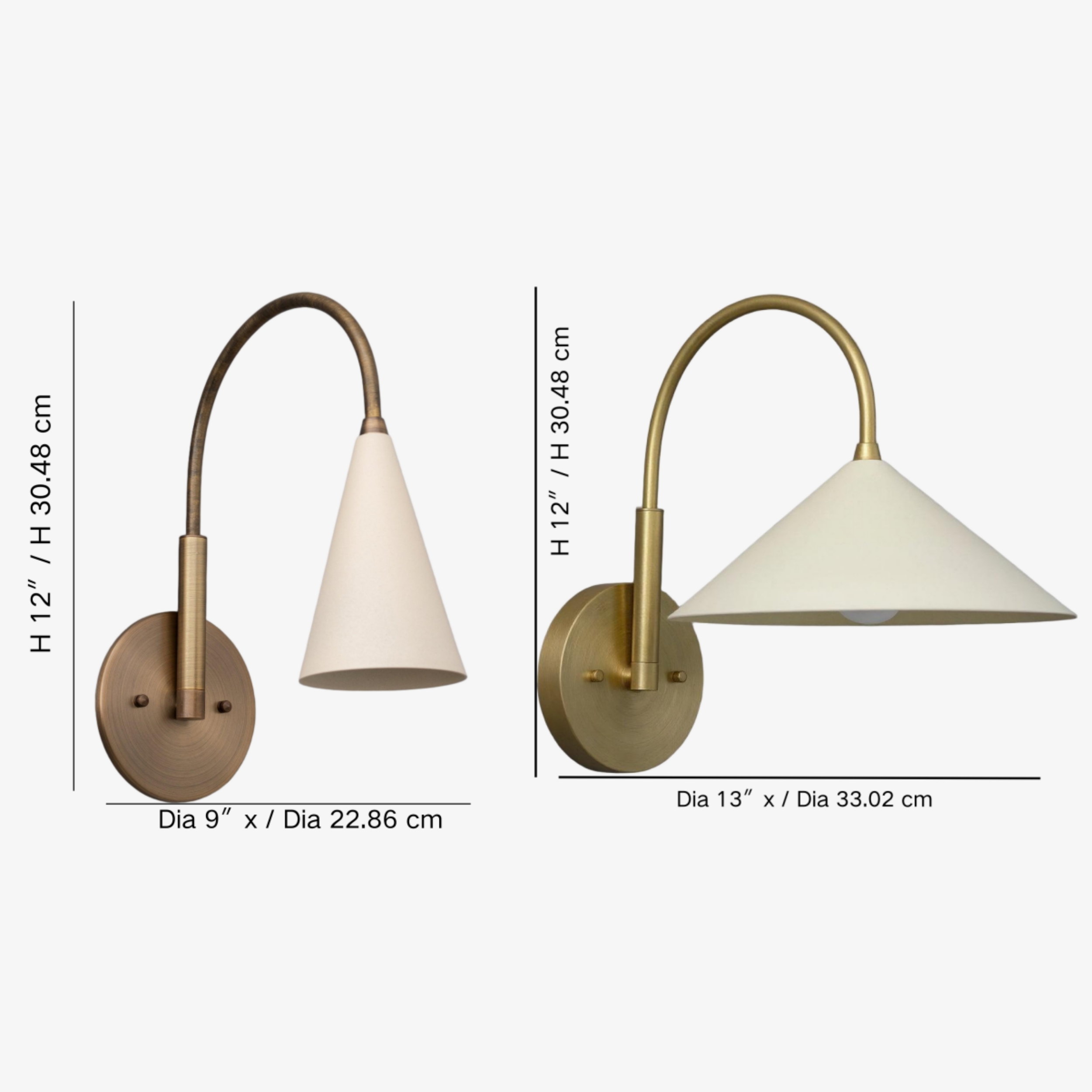 Curva wall sconce dimensions