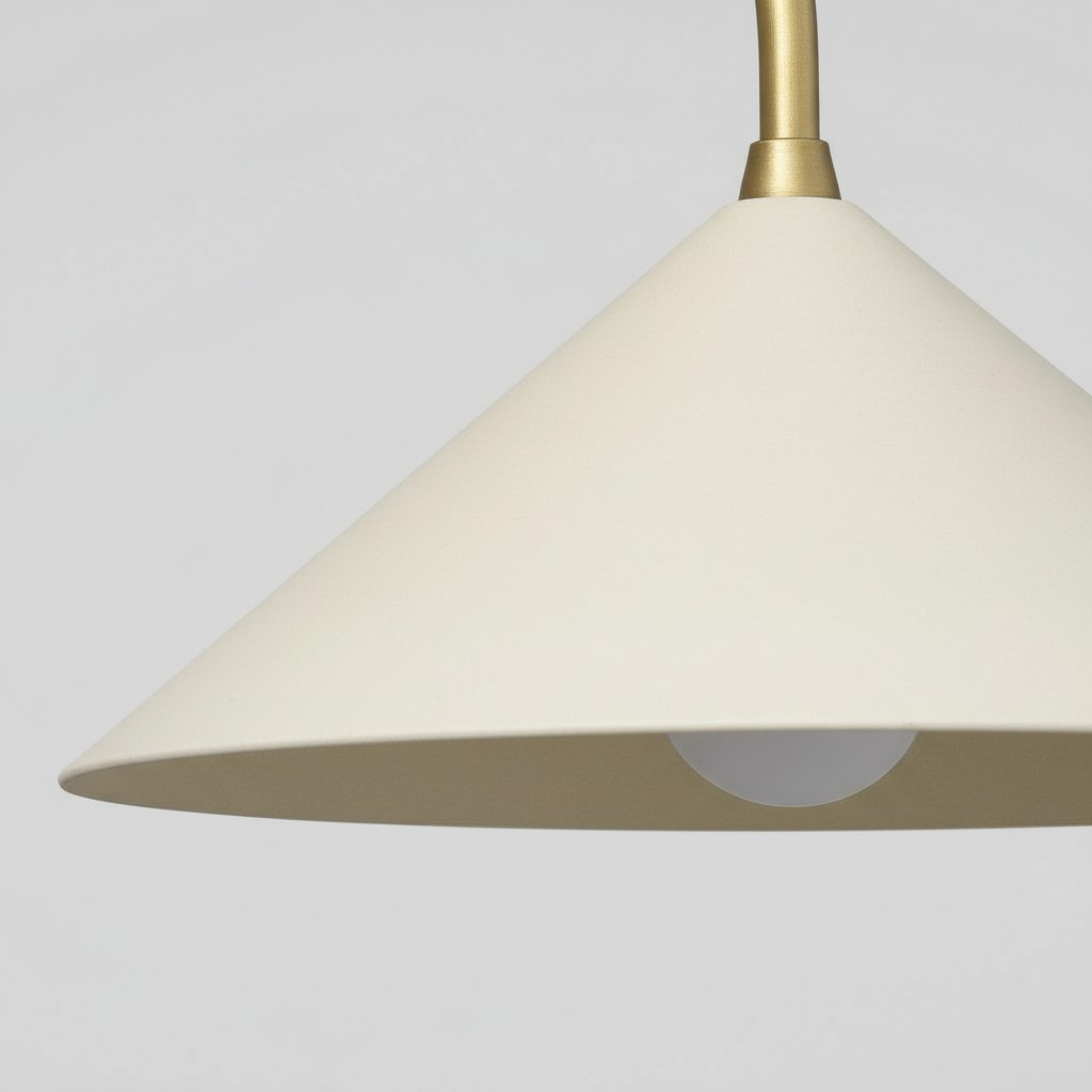 Close view of the cream cone shade