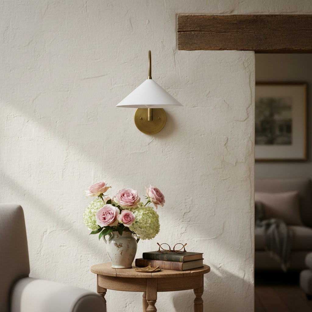 Curva sconce on a textured wall