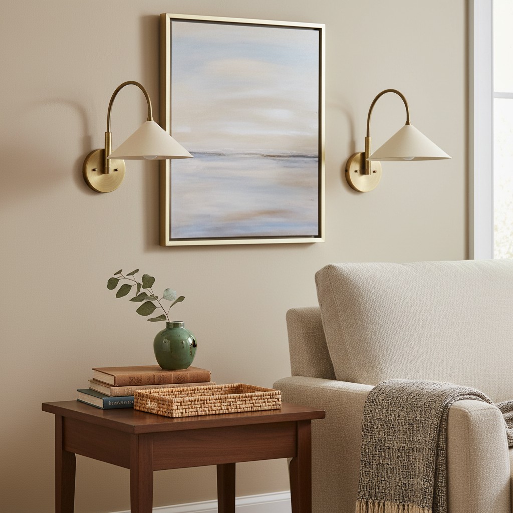 Curva sconces in a living room setting