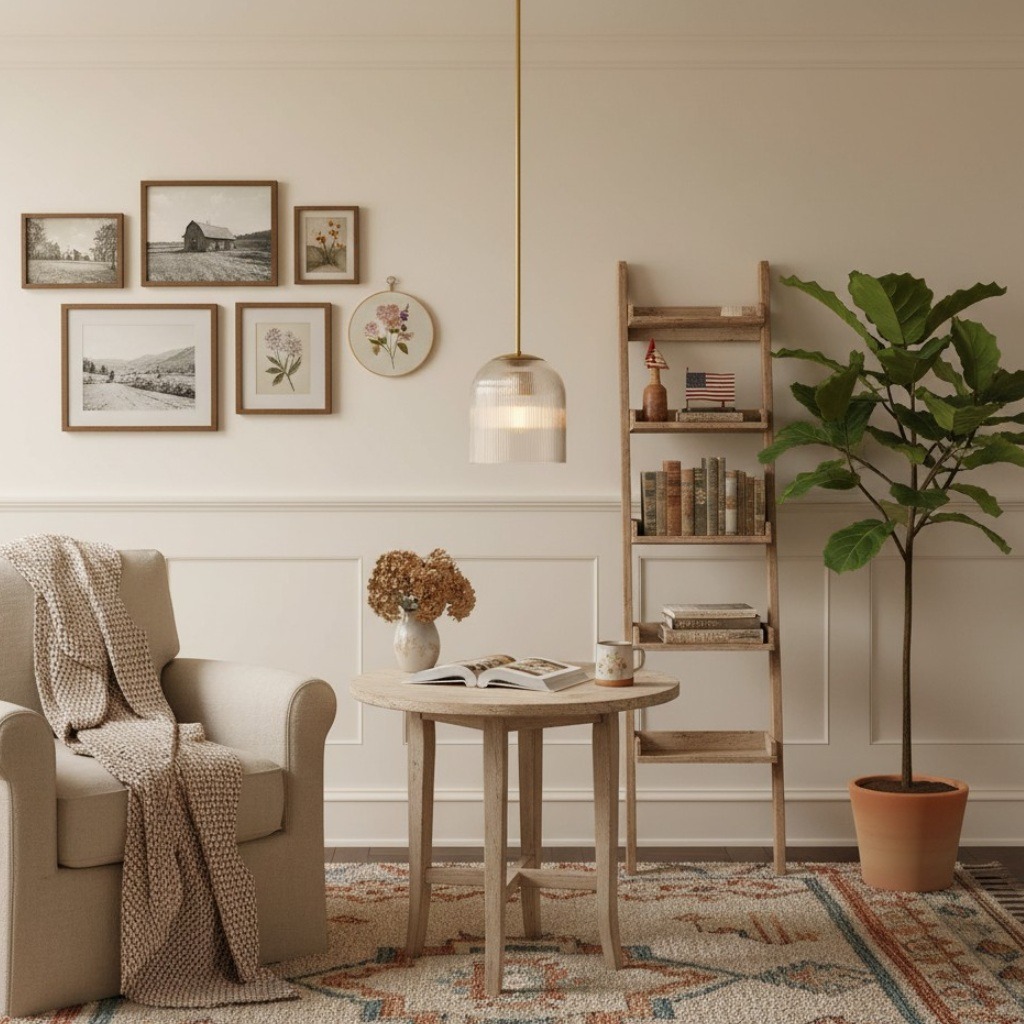 Bravira pendant light in a calm living room corner
