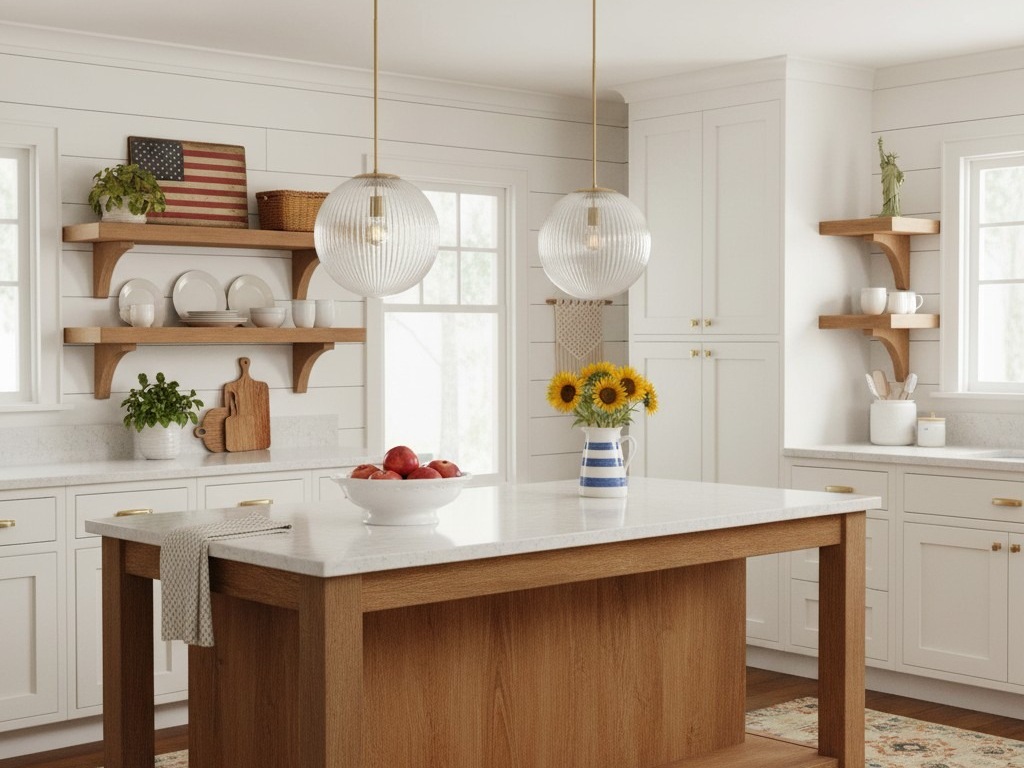 Bravira pendant lights over a kitchen island