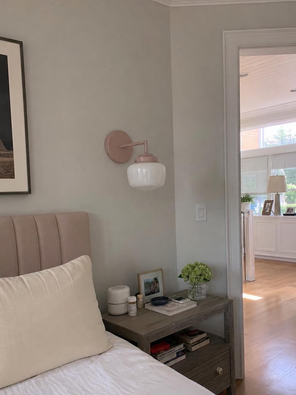 Customer bedroom photo of Opalume wall sconce