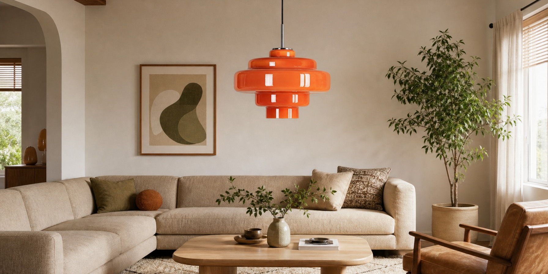 Orange Koloro pendant lights