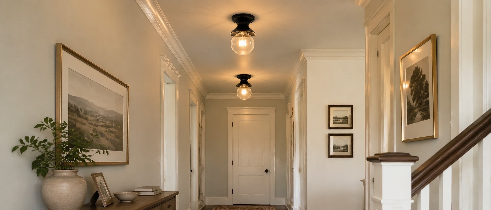 Dravin ceiling light hallway ambience view