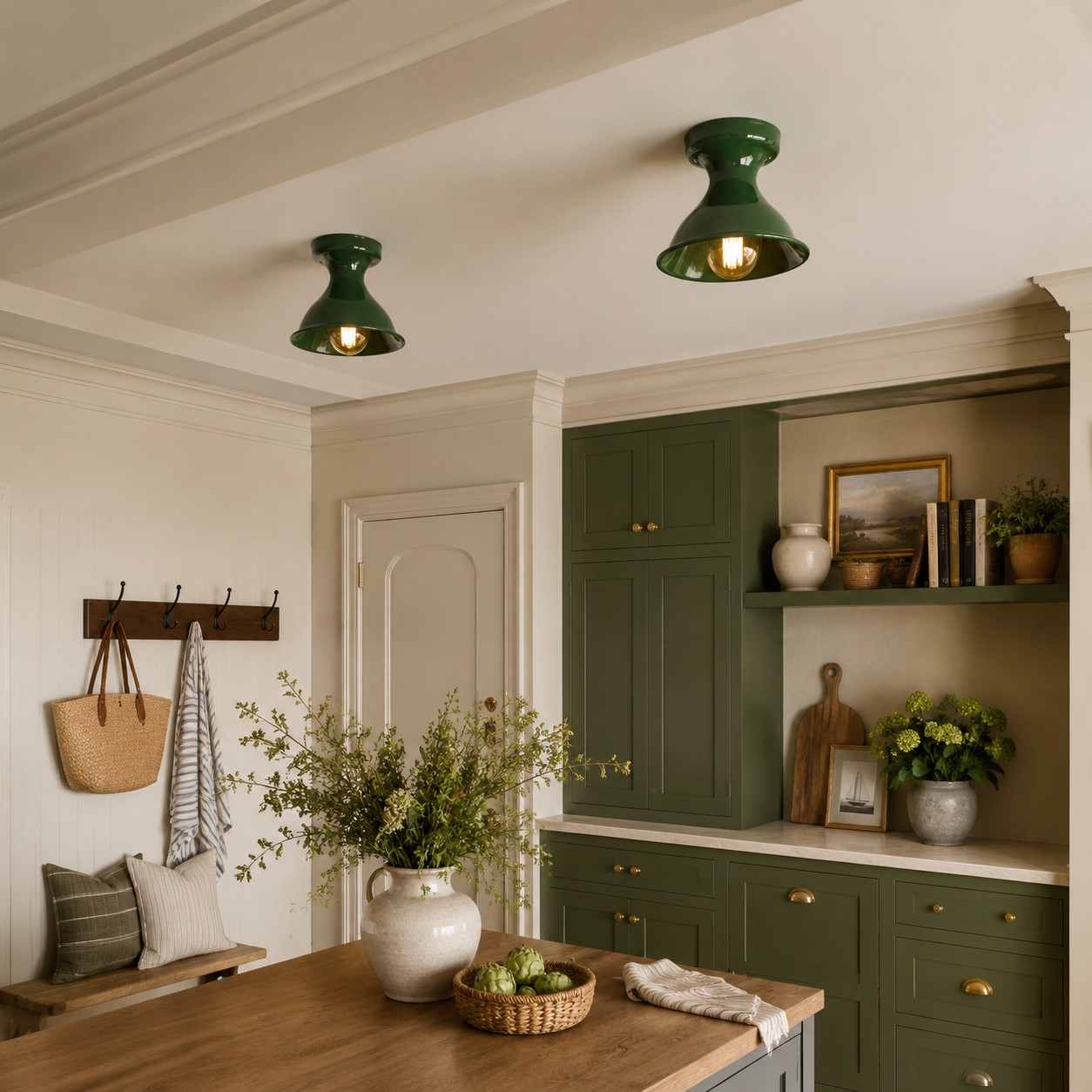 Green Dravin ceiling lights in kitchen area