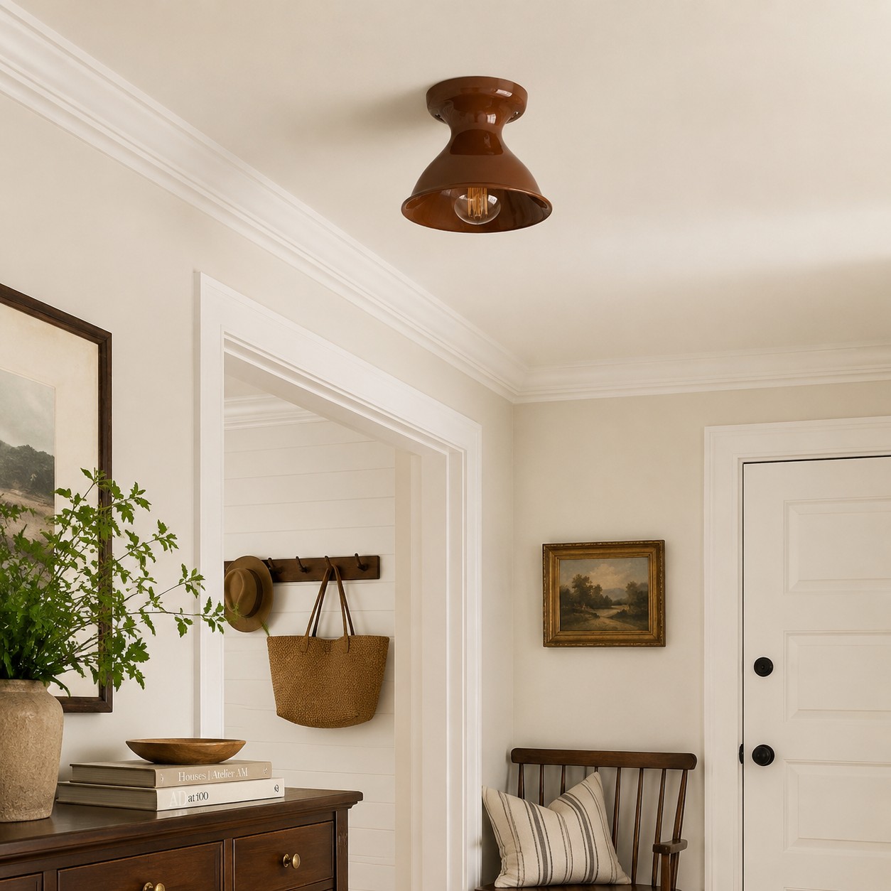 Auburn Dravin ceiling light in entry room interior