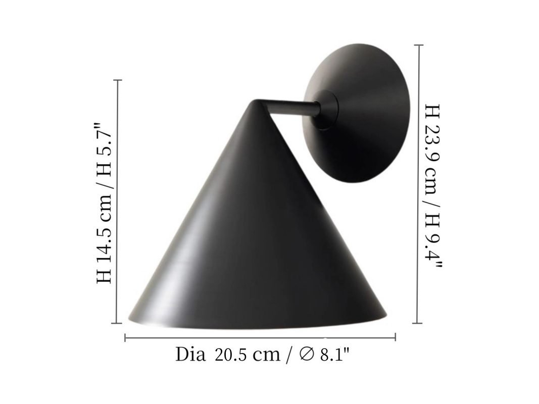 Brivana wall lamp size diagram