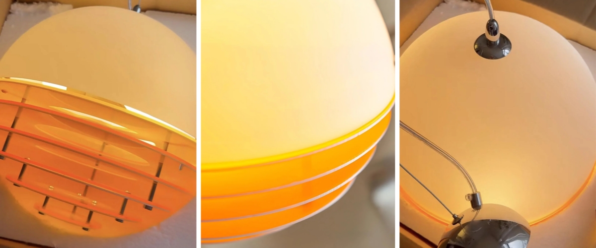 Close-up product details of the sunset pendant lamp