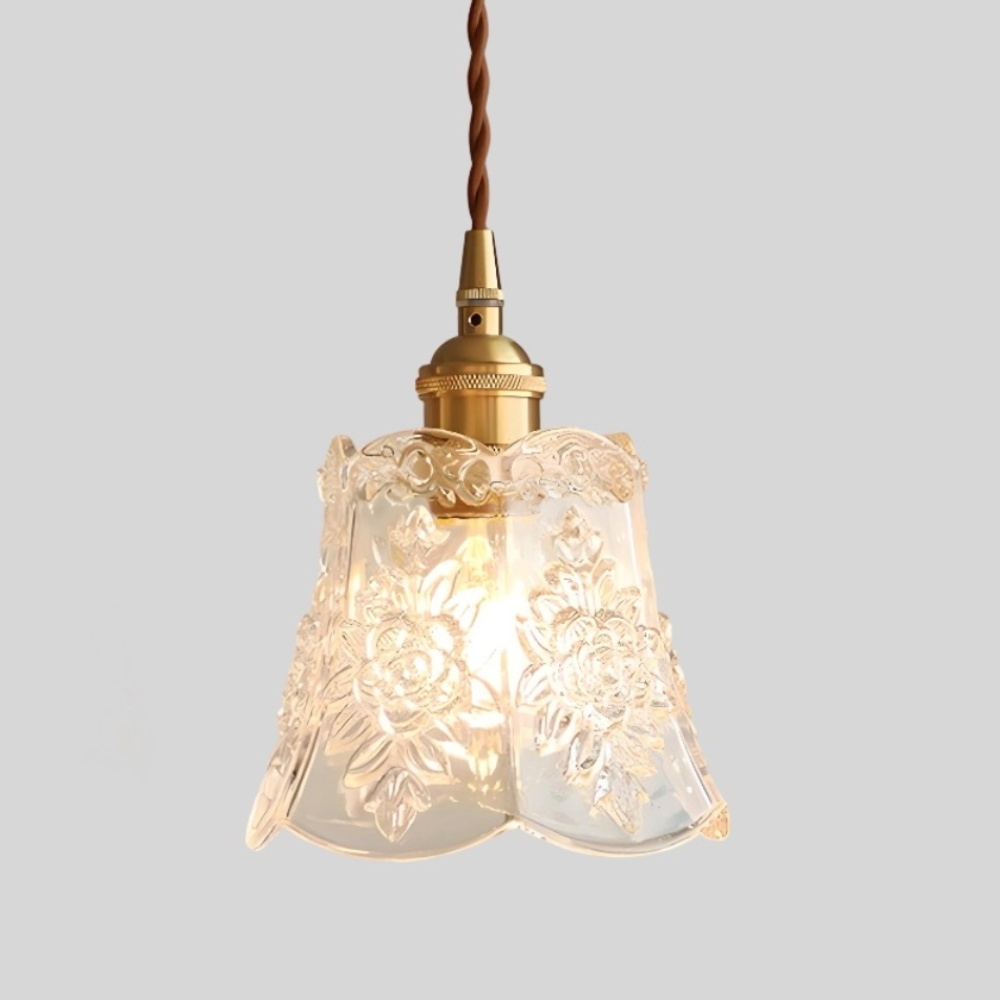 Model A floral glass pendant shade