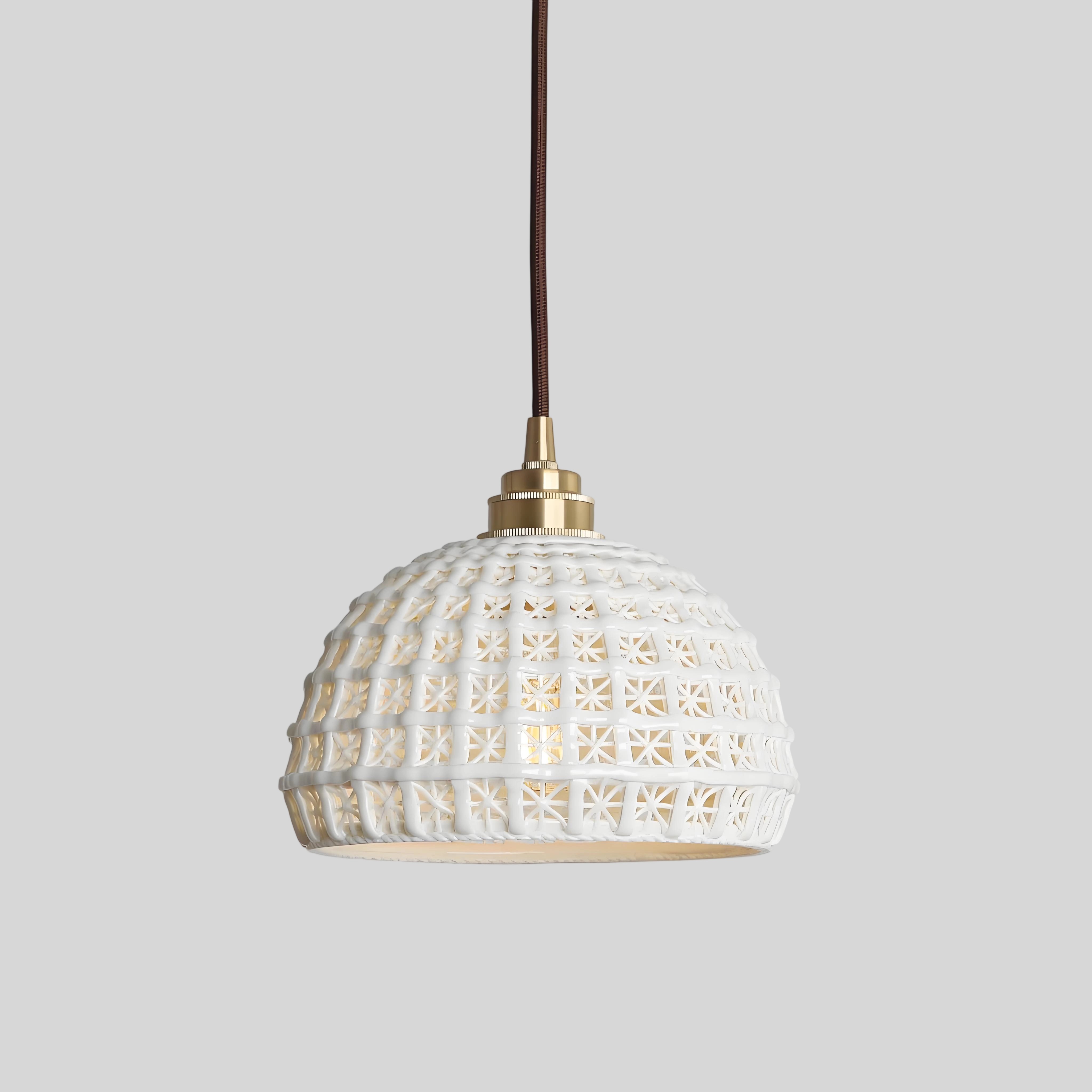 Model H rounded textured glass pendant shade