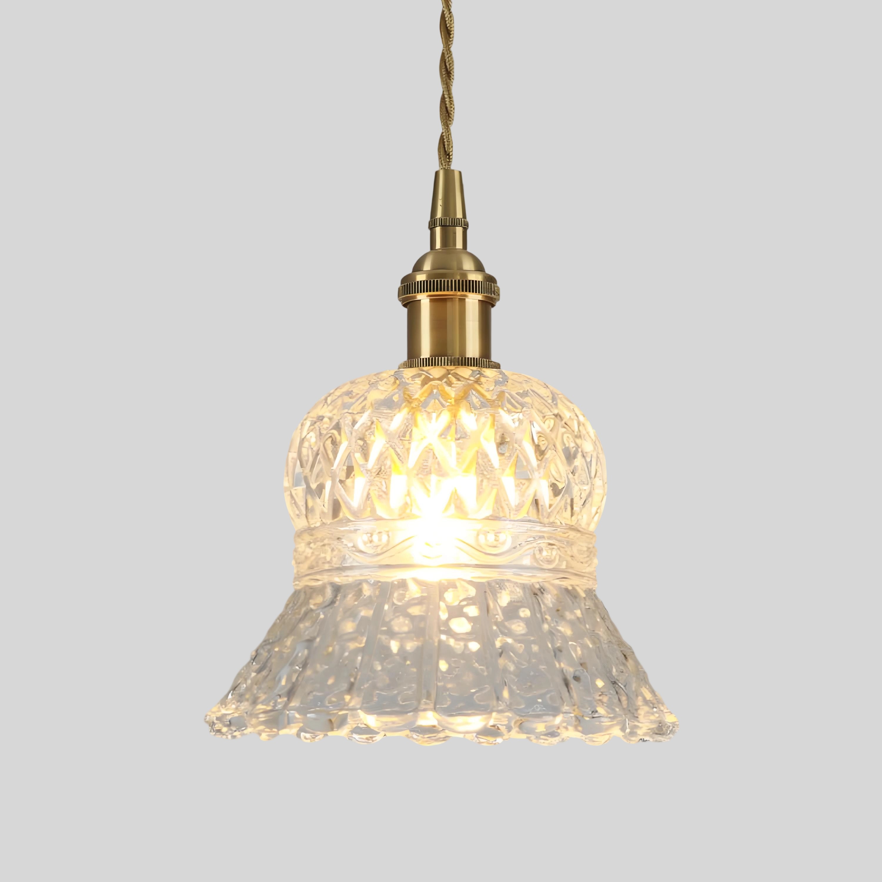 Model C patterned glass pendant shade