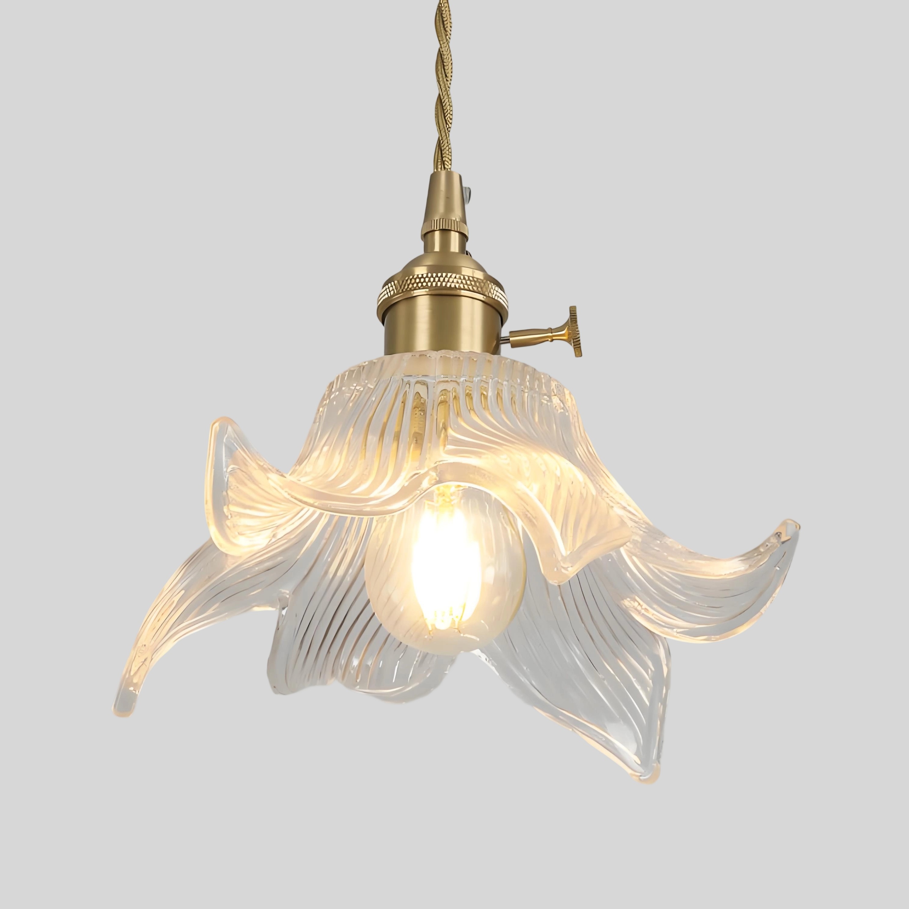 Model F flared flower glass pendant shade