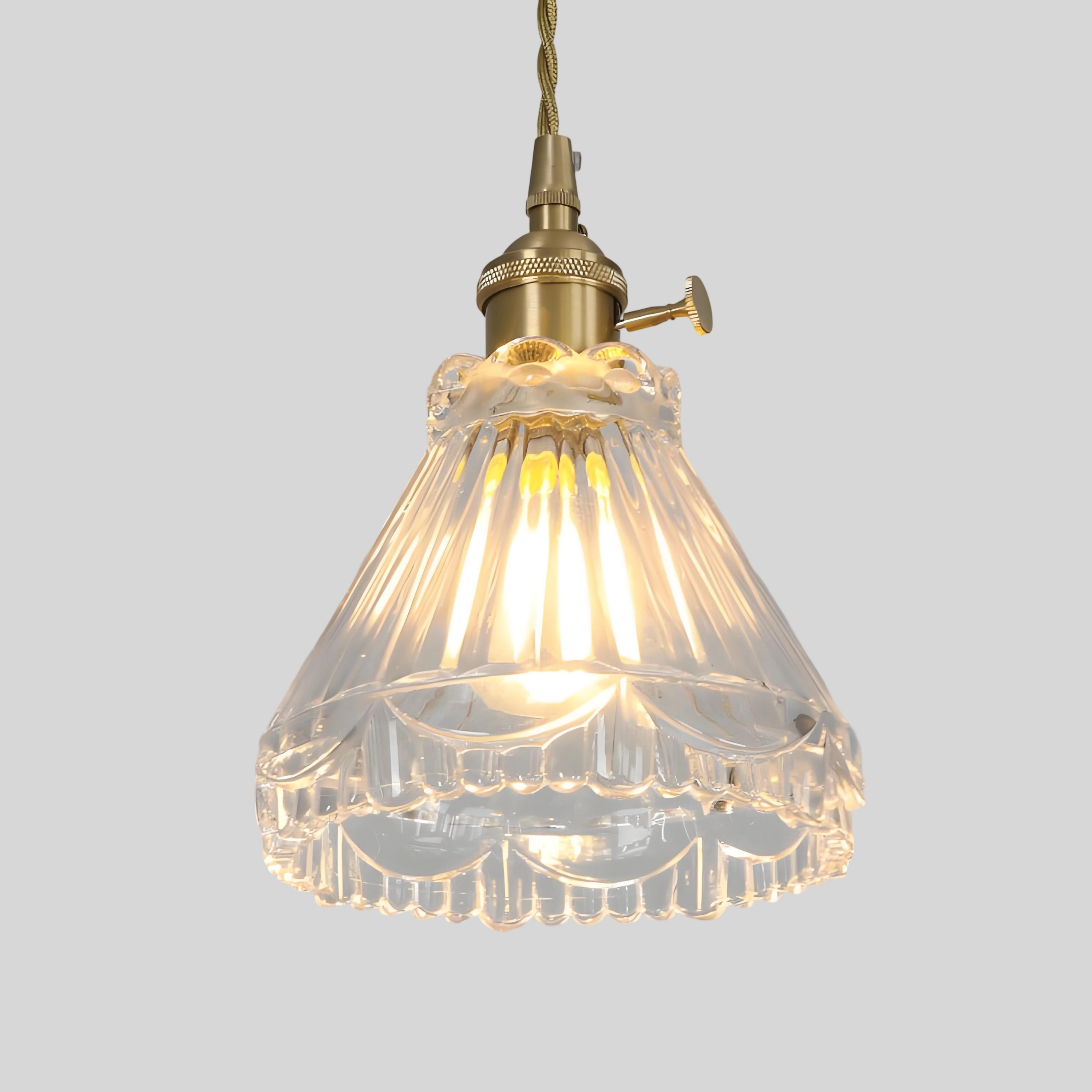 Model D scalloped glass pendant shade