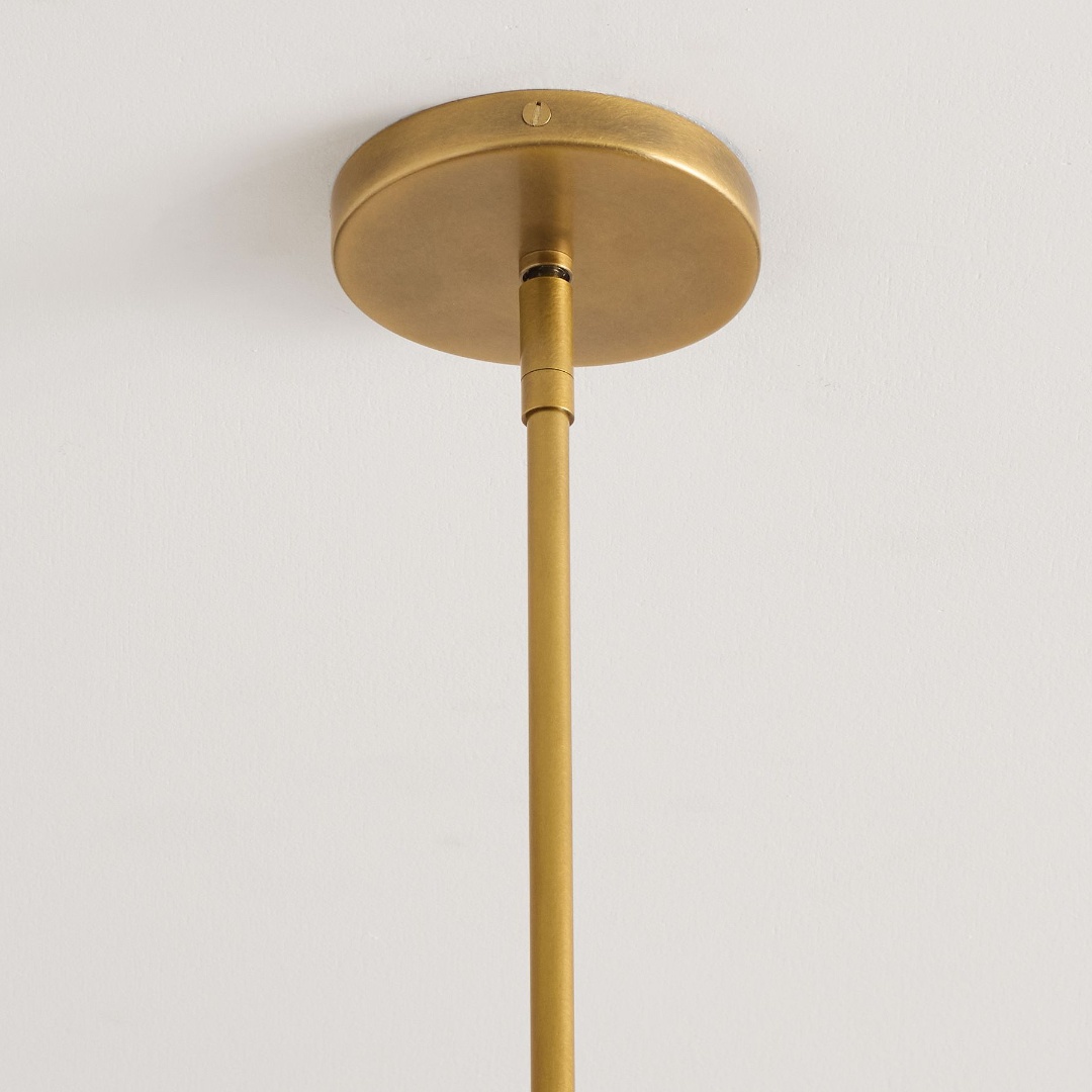 Round canopy and stem of the Calin chandelier