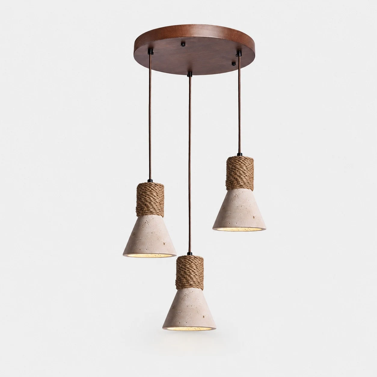 Three head round canopy pendant light