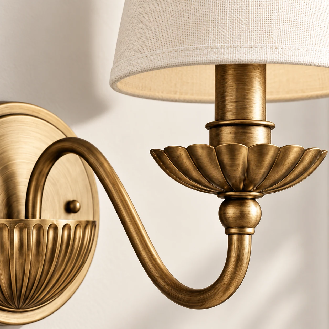 Close-up of the Harrison Wall Sconce finish and shade details