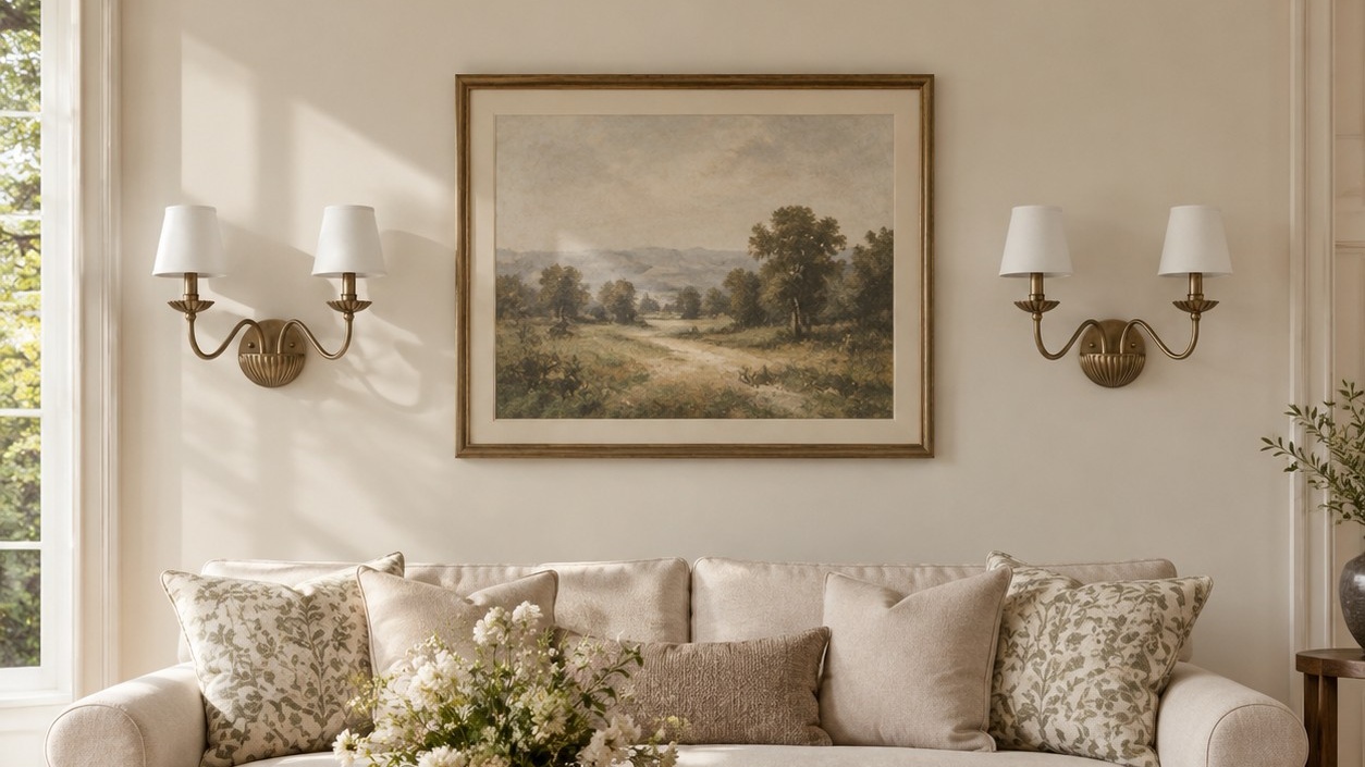 Harrison Wall Sconce styled in a warm interior