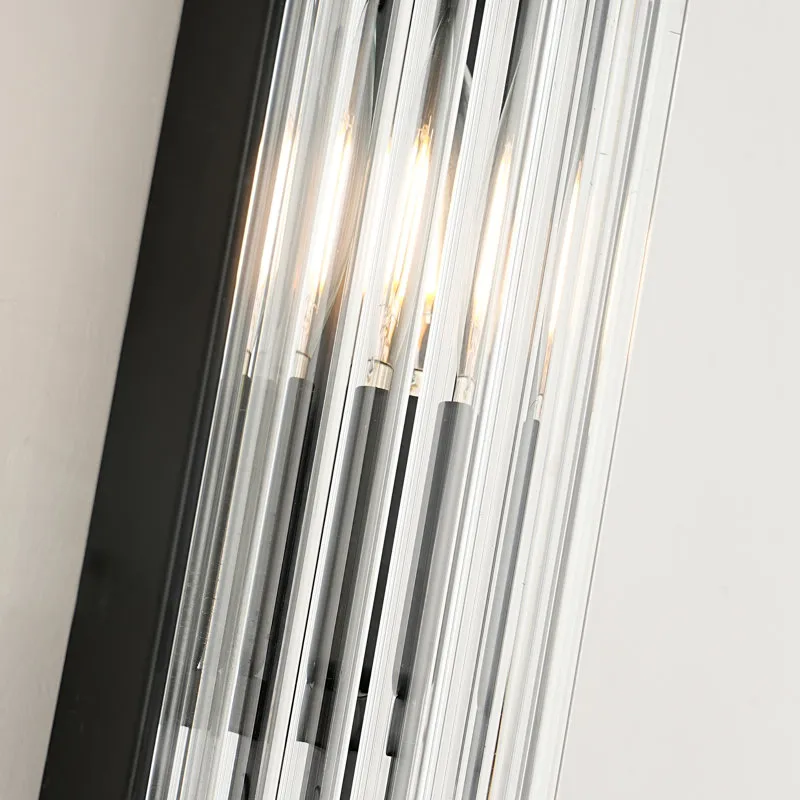 Bravira clear glass ribs with Black metal detail