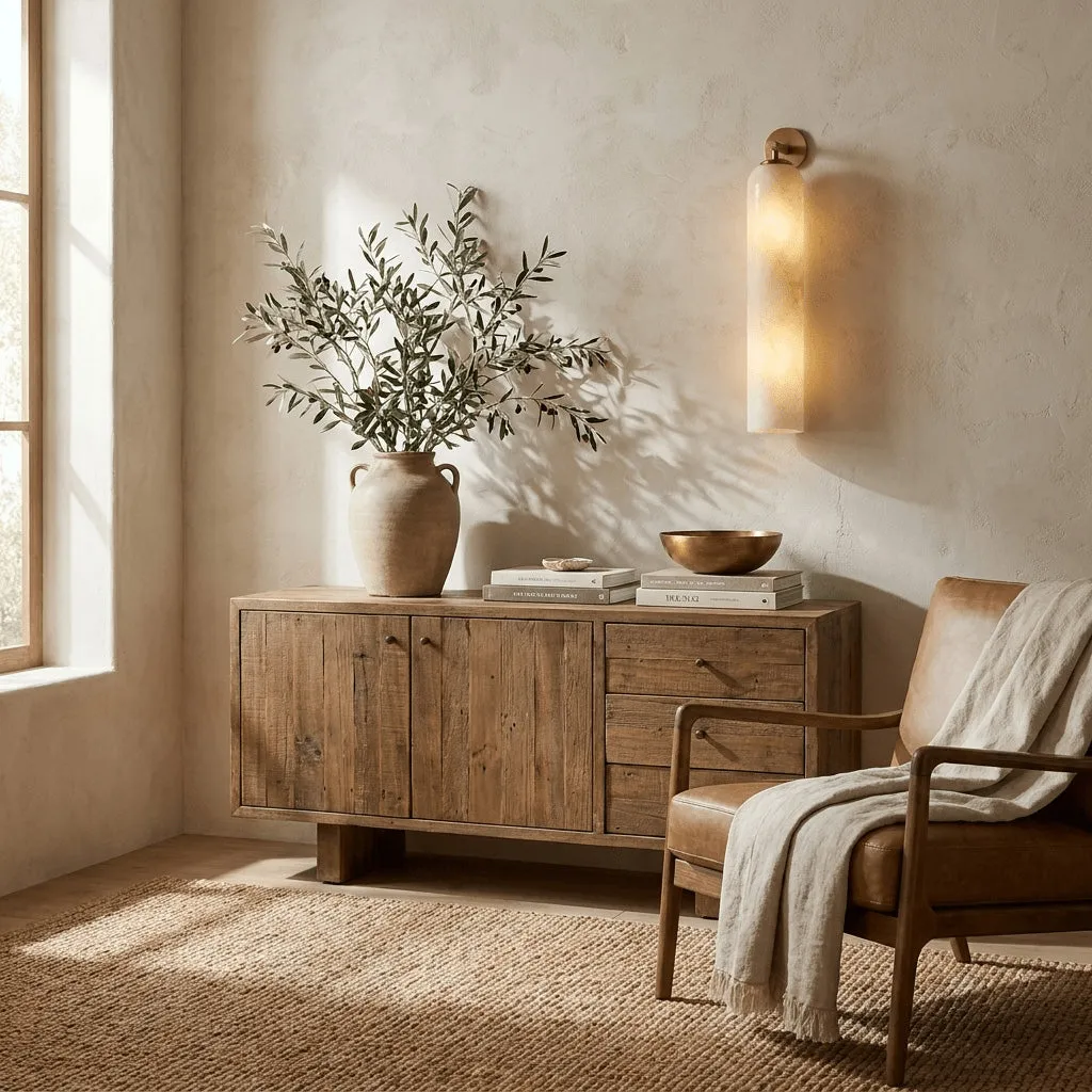 Float Long Alabaster Wall Sconce