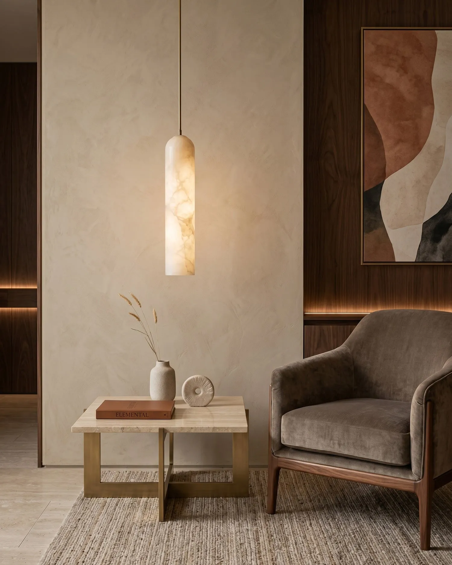 Float Alabaster Pendant Light